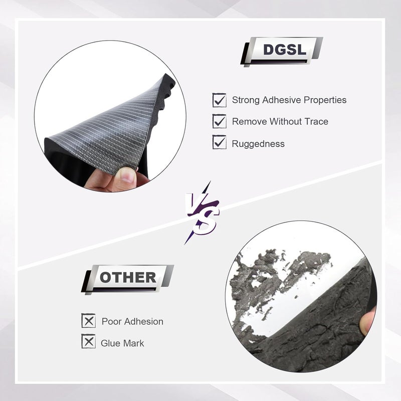 DGSL Garage Wall Protector，2Pack 15.7 * 5.9 * 0.8IN Sticking Car Door Wall Padding Strong Self-Adhesive Water-Tight Garage Bumpers for Parking Car，Tool-Free, Black - Image 5